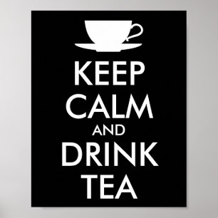 HÅLL LUGNA och DRINKTEA - kopp av tea Poster