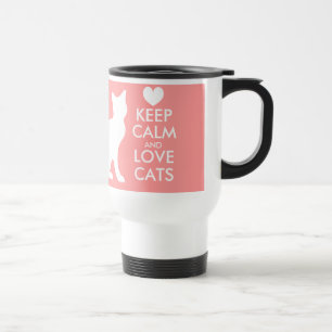 Håll lugna och för kärlekkatttravel mug för resemugg