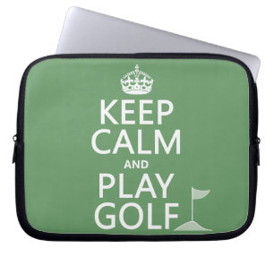 Håll lugna och lekGolf - allt färgar Laptop Sleeve