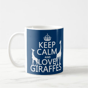 Håll lugnaa och kärlekgiraff - allt färgar kaffemugg