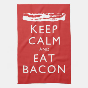 Håll lugnat och äta bacon kökshandduk