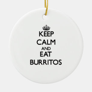 Håll lugnat och äta Burritos Julgransprydnad Keramik