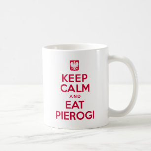 Håll lugnat och äta den Pierogi muggen Kaffemugg
