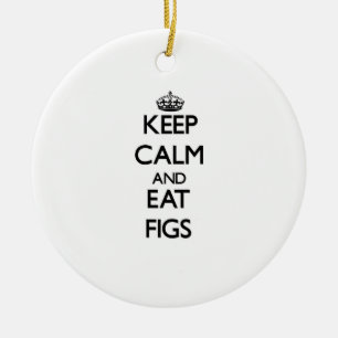 Håll lugnat och äta Figs Julgransprydnad Keramik