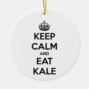 HÅLL LUGNAT OCH ÄTA KALE JULGRANSPRYDNAD KERAMIK