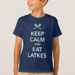 Håll lugnat och äta Latkes Tröja<br><div class="desc">Entakt men anslår perfekt designen för Hanukkah: "Håll lugnat och äta Latkes.", </div>