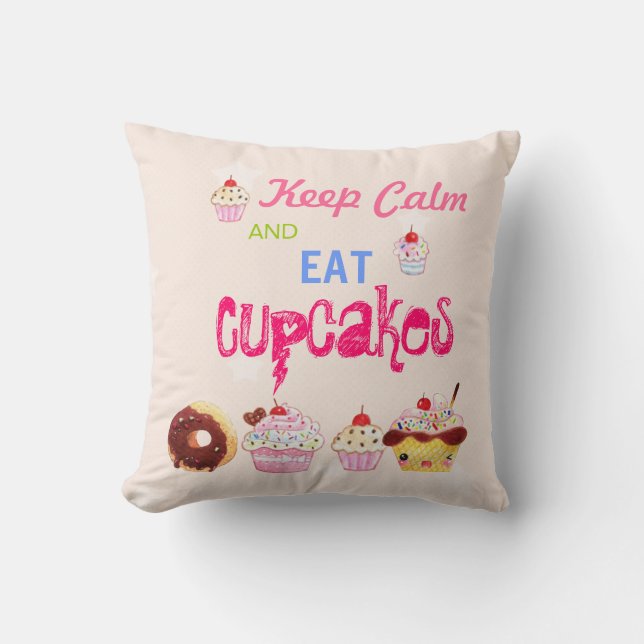 Håll lugnat och äta muffins kudde (Framsida)