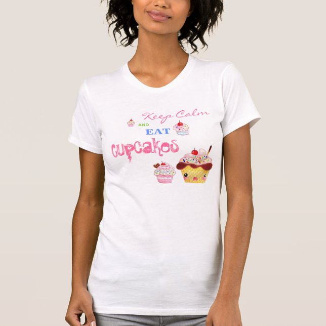 Håll lugnat och äta muffins t-shirt (Framsida)
