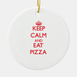 Håll lugnat och äta Pizza Julgransprydnad Keramik