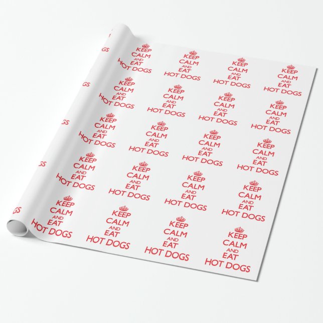 Håll lugnat och äta varmkorvar presentpapper (Utrullad)