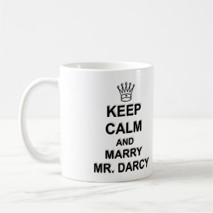Håll lugnat och att gifta sig Herr Darcy - svart Kaffemugg