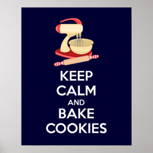 Håll lugnat och baka kakaaffischtrycket poster