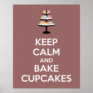 Håll lugnat och baka muffinsaffischtrycket poster