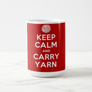 Håll lugnat och bär garn kaffemugg