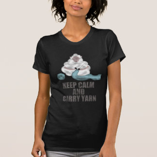 Håll lugnat och bär garn tee shirt