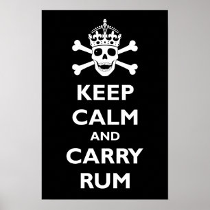 Håll lugnat och bär rom poster
