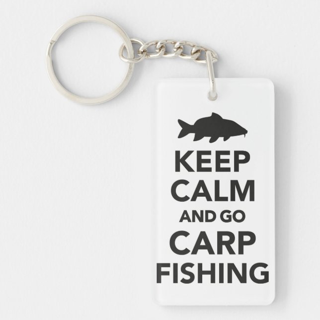 "Håll lugnat och gå den carpfiske" nyckelringen Nyckelring (Framsidan)