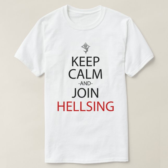 Håll lugnat och gå med den Hellsing AnimeManga Tee (Design framsida)
