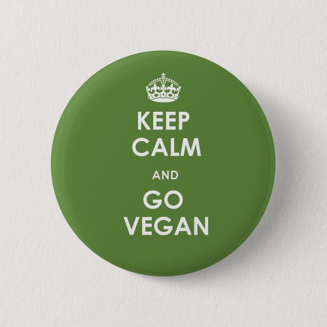 Håll lugnat och gå veganen knäppas knapp (Framsida)