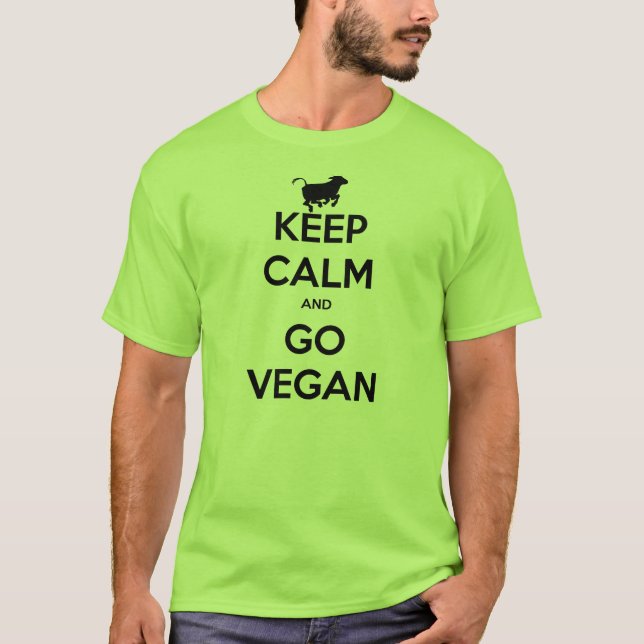 Håll lugnat och gå veganen tee (Framsida)