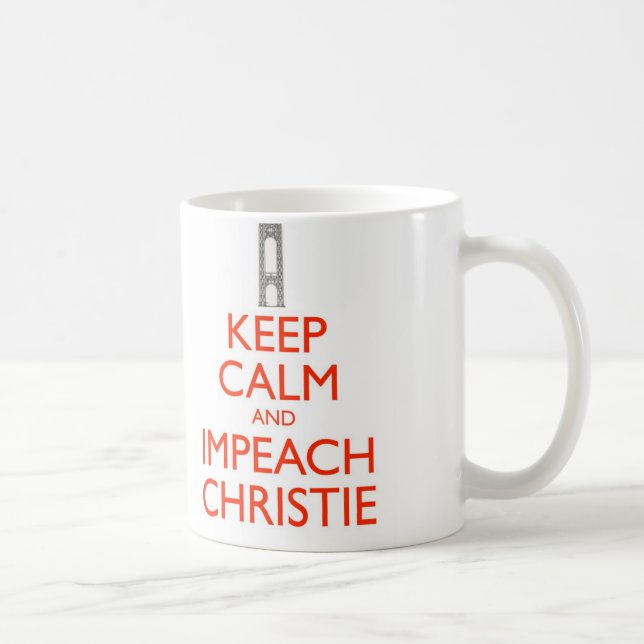 Håll lugnat och Impeach Christie Kaffemugg (Höger)