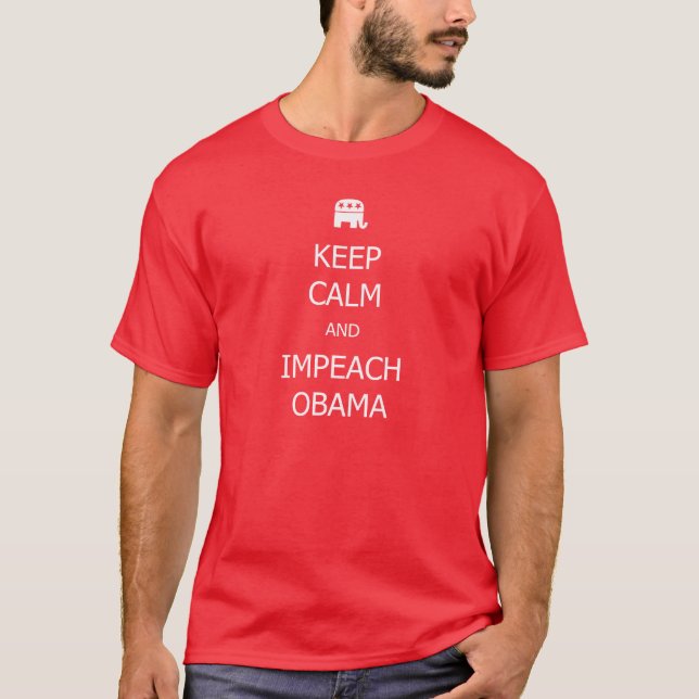 HÅLL LUGNAT och IMPEACH OBAMA T-shirt (Framsida)