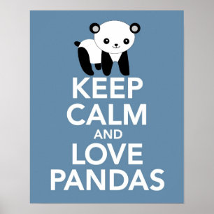 Håll lugnat, och kärlekPandas skrivar ut eller Poster