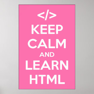 Håll lugnat och lär HTML-affischen Poster