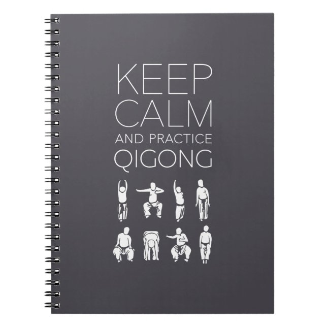Håll lugnat och öva Qigong Anteckningsbok (Framsidan)