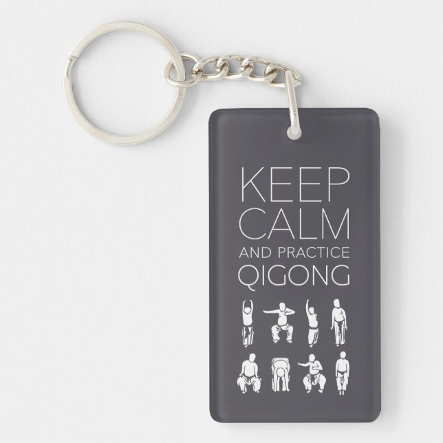 Håll lugnat och öva Qigong Nyckelring (Framsidan)
