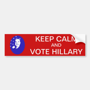 Håll lugnat och rösta Hillary Bildekal