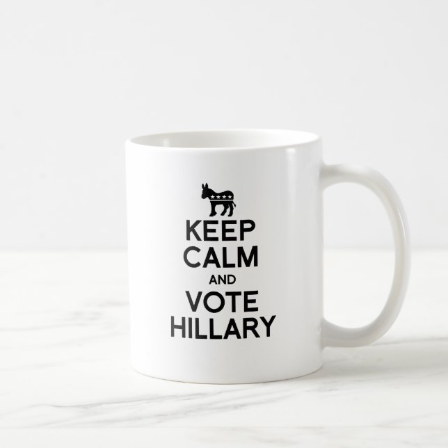 HÅLL LUGNAT OCH RÖSTA HILLARY.png Kaffemugg (Höger)