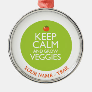 Håll lugnat och väx Veggies 2 Julgransprydnad Metall
