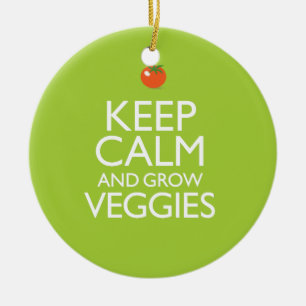 Håll lugnat och väx Veggies Julgransprydnad Keramik