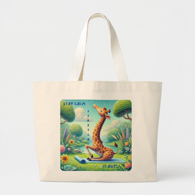 Håll Lugnen igång - Giraffe Yoga Design Jumbo Tygkasse (Framsidan)