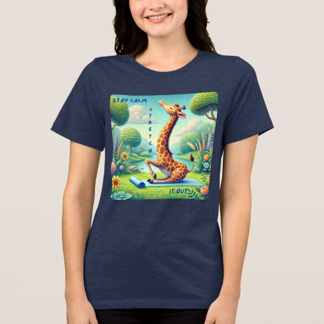 Håll Lugnen igång - Giraffe Yoga Design T Shirt (Framsida)