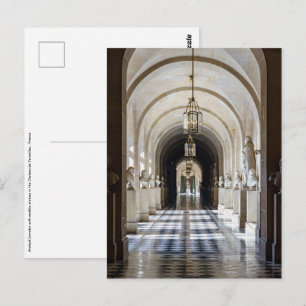 Hall med statyer i Chateau de Versailles Vykort