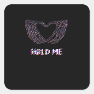Håll mig klassisk - Skeleton Hand Heart Fyrkantigt Klistermärke