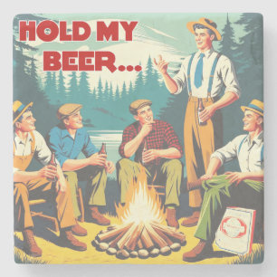 Håll min Beer Camping Stenunderlägg