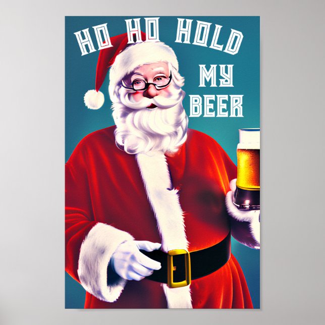 Håll min Beer-julkonst - Julfest Digital Poster (Framsidan)