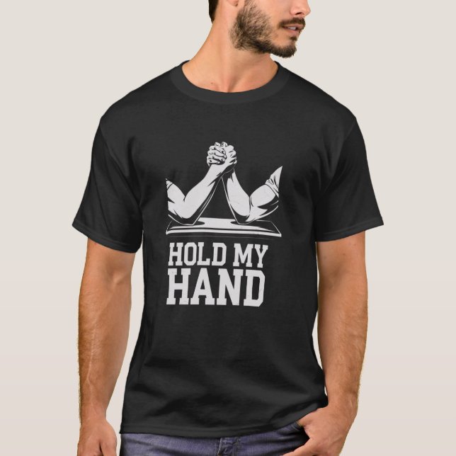 Håll min hand och Arm, , brottling Retro Styrke Gy T Shirt (Framsida)