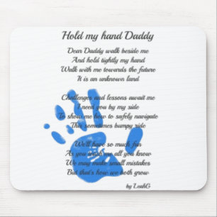 Håll min hand pappa Dikt från Småbarn PHOTO Gift Musmatta