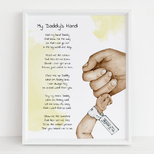 Håll min hand pappa Keepsaké Dikt Pappa Gift Poster