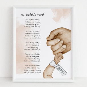 Håll Min Hand Pappa Minnessak Poesi Pappagåva Poster