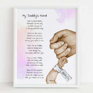 Håll Min Hand Pappa Minnessak Poesi Pappagåva Poster