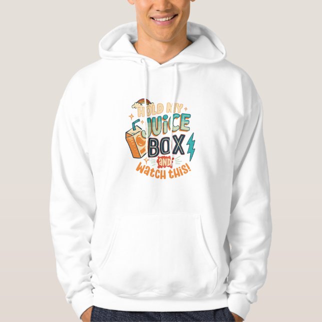 håll min juiceförpackning och titta på detta  hoodie (Framsida)