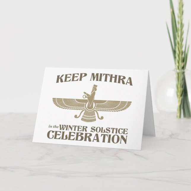 Håll Mithra i vinterSolsticefirandet Helgkort (Framsida)