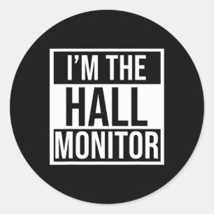 Hall Monitor Gift Back to school Student Runt Klistermärke