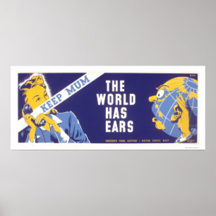 Håll morsan - världen har öron WPA Poster