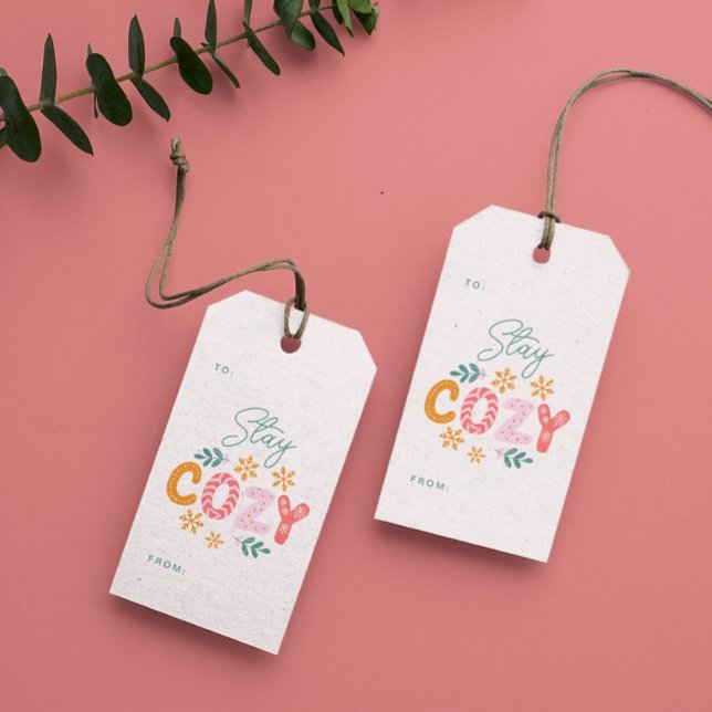 Håll Mysigt jul, ljus Rand Presentetikett (Skapare uppladdad)